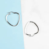 Strawberry Heart Hoop Earrings 925 Silver S925 Sterling Silver Earring
