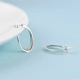 U Earrings 925 Silver Pure S925 Sterling Silver Stud Earring for Women Jewelry