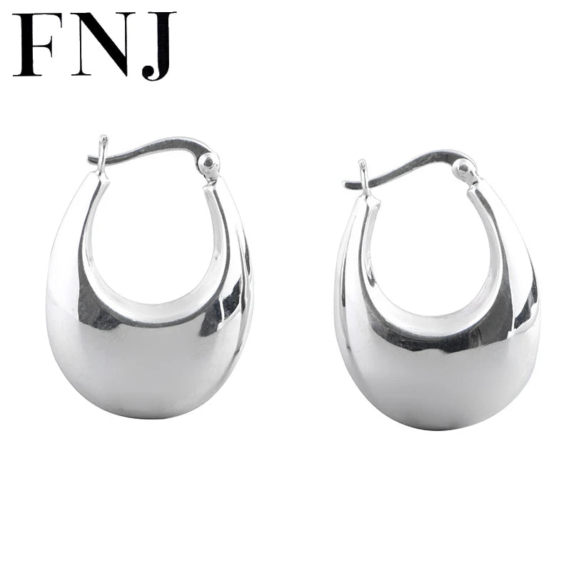 U Hoop Earrings 925 Silver Original Pure S925 Sterling Silver Earring