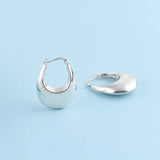 U Hoop Earrings 925 Silver Original Pure S925 Sterling Silver Earring