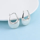 U Hoop Earrings 925 Silver Original Pure S925 Sterling Silver Earring