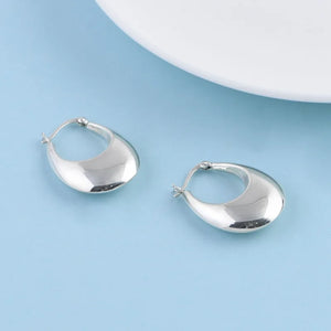 U Hoop Earrings 925 Silver Original Pure S925 Sterling Silver Earring