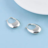 U Hoop Earrings 925 Silver Original Pure S925 Sterling Silver Earring