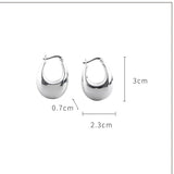 U Hoop Earrings 925 Silver Original Pure S925 Sterling Silver Earring
