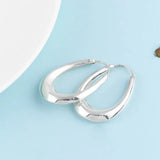 U Shape Hoop Earrings 925 Silver Original Pure S925 Sterling Silver Earring