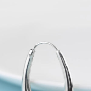 U Shape Hoop Earrings 925 Silver Original Pure S925 Sterling Silver Earring