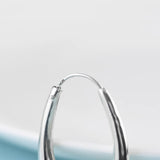 U Shape Hoop Earrings 925 Silver Original Pure S925 Sterling Silver Earring