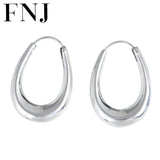 U Shape Hoop Earrings 925 Silver Original Pure S925 Sterling Silver Earring