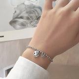 925 Silver Smile Charm Bracelet for Women 20.5cm
