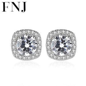 Square Earrings 925 Silver Jewelry S925 Sterling Silver Stud Earring for Women