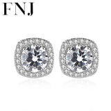 Square Earrings 925 Silver Jewelry S925 Sterling Silver Stud Earring for Women