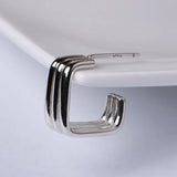Square Stud Earrings 925 Silver Fine Pure S925 Sterling Silver Earring Women