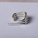 Square Stud Earrings 925 Silver Fine Pure S925 Sterling Silver Earring Women