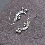 Star Moon Earrings 925 Silver Original Pure S925 Sterling Silver Drop Earring