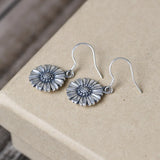 Sunflower Zuyin Drop Earrings 990 Silver S990 Sterling Silver Earring