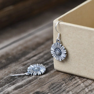 Sunflower Zuyin Drop Earrings 990 Silver S990 Sterling Silver Earring