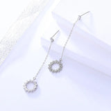 S925 Sterling Silver Tassel Round Earrings Cubic Zircon Hanging