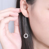 S925 Sterling Silver Tassel Round Earrings Cubic Zircon Hanging