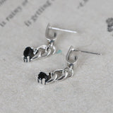 Tassel Stud Earrings 925 Silver Zircon Women Jewelry