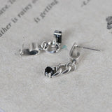 Tassel Stud Earrings 925 Silver Zircon Women Jewelry