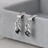 Tassel Stud Earrings 925 Silver Zircon Women Jewelry