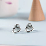 Vintage Heart Hoop Earrings 925 Silver Pure S925 Sterling Silver Earring