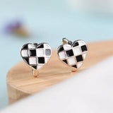 Vintage Heart Hoop Earrings 925 Silver Pure S925 Sterling Silver Earring
