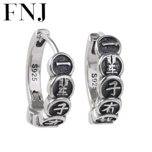 Vintage Hoop Earrings 925 Silver Original Pure S925 Sterling Silver Earring