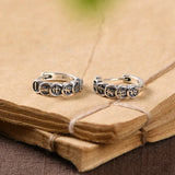 Vintage Hoop Earrings 925 Silver Original Pure S925 Sterling Silver Earring