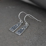 925 Silver Water Ripple Earrings Vintage Drop Earring Women Jewelry