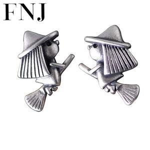 Witch Earrings 925 Silver Sterling Silver Stud Women Jewelry