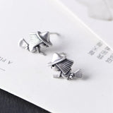 Witch Earrings 925 Silver Sterling Silver Stud Women Jewelry