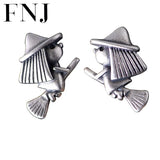 Witch Earrings 925 Silver Sterling Silver Stud Women Jewelry