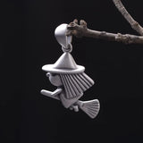 Witch Pendant 925 Silver Pure S925 Silver Pendants for Jewelry Making