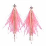 Long Feather Earring for Women Big Statement Earrings