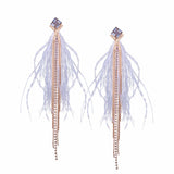 Long Feather Earring for Women Big Statement Earrings