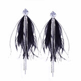 Long Feather Earring for Women Big Statement Earrings