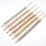 Rhinestone Butterfly Cuban Bracelet Set Crystal Jewelry