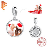 925 Sterling Silver Dangle Charms Photo Beads for Bracelets Necklaces