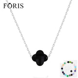 925 Sterling Silver Luckly Clover Crystal Necklace For Women