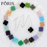 925 Sterling Silver Luckly Clover Crystal Necklace For Women