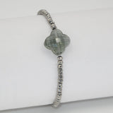 Four Leaf Clover Charm Beads Bracelet for Friends Gift