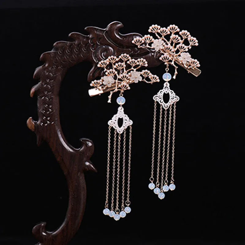 Ancient Chinese Style Tassel Hairpin Clips Bride Wedding Headpieces