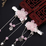 Chinese Hanfu Bell Crystal Beads Hairclips Tassels Hairpins