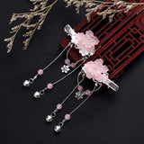 Chinese Hanfu Bell Crystal Beads Hairclips Tassels Hairpins