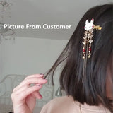 Fox Rabbit Hairpin Tassels Hair Clip Hanfu Handwork Hair Accessories