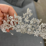 FORSEVEN Rhinestone Crystal Crown Tiaras Bridal Headbands Women Wedding Hair