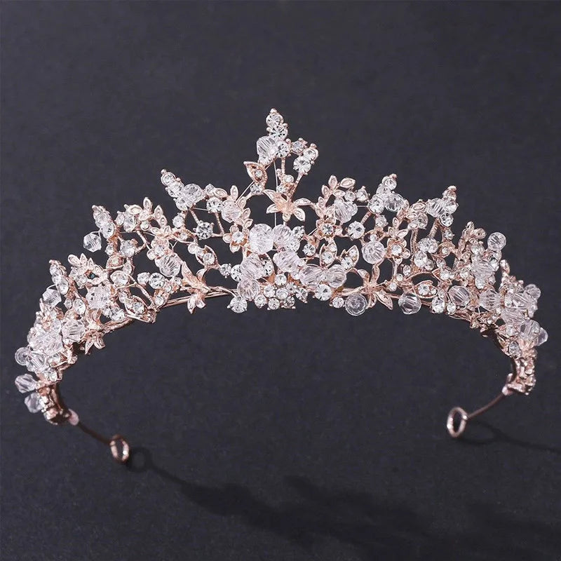 FORSEVEN Rhinestone Crystal Crown Tiaras Bridal Headbands Women Wedding Hair