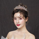 FORSEVEN Rhinestone Crystal Crown Tiaras Bridal Headbands Women Wedding Hair