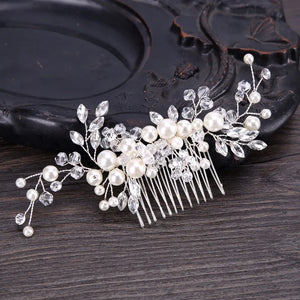 Pearl Crystal Hair Combs Bride Headdress Wedding Hair Accessories